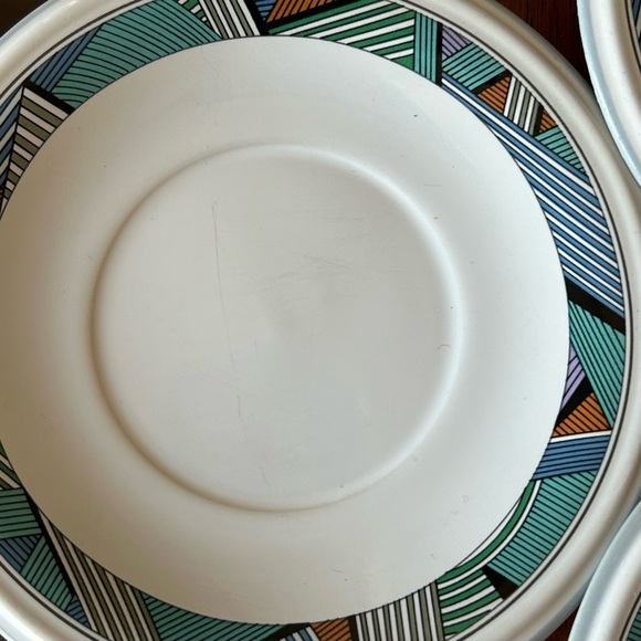 Christopher Stuart Geometric Ceramic Saucer Plates Y2321 - Picture 7 of 8